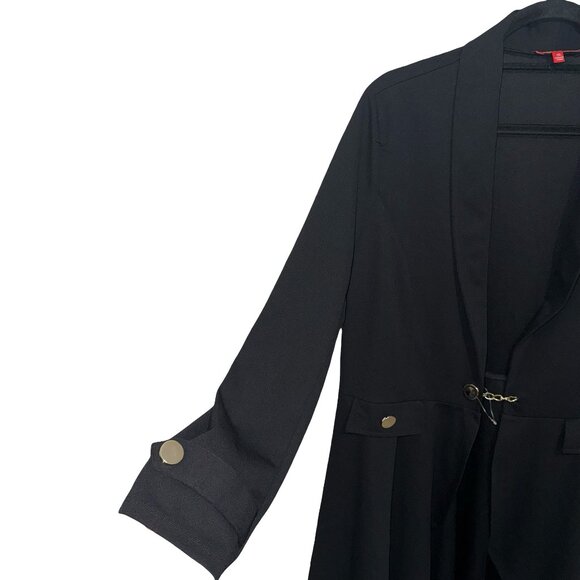 Love 83 Love Yourself Black Steampunk Style Blazer Gold Button Detail Sz 2XL NWT - Picture 2 of 14